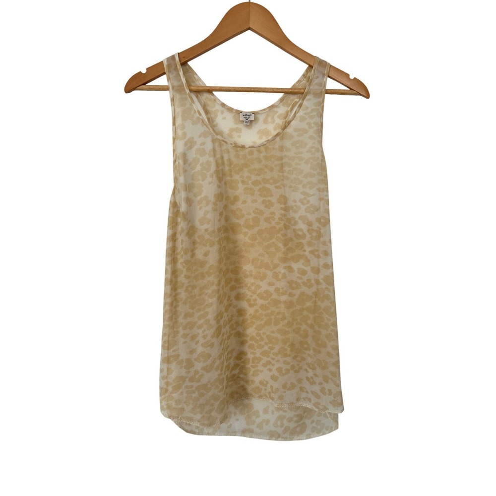 Aritzia Wilfred 100% Silk Leopard Print Racerback Tank Top Size Small